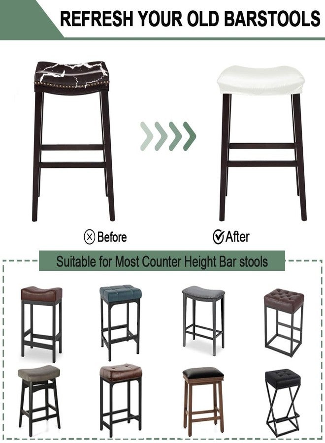 مجموعة أغطية كراسي بار مستطيلة من Bifaunvogel، 4 قطع، مقاومة للماء، مصنوعة من البولي يوريثان، مناسبة لكراسي البار المرتفعة، أغطية كراسي بار بتصميم سرج، أغطية كراسي بار بدون مسند ظهر، لون أبيض كريمي - Image 4